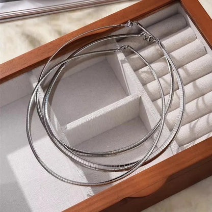 Exaggerated Minimalist Solid Color 316L Stainless Steel 18K Gold Plated Irregular Choker