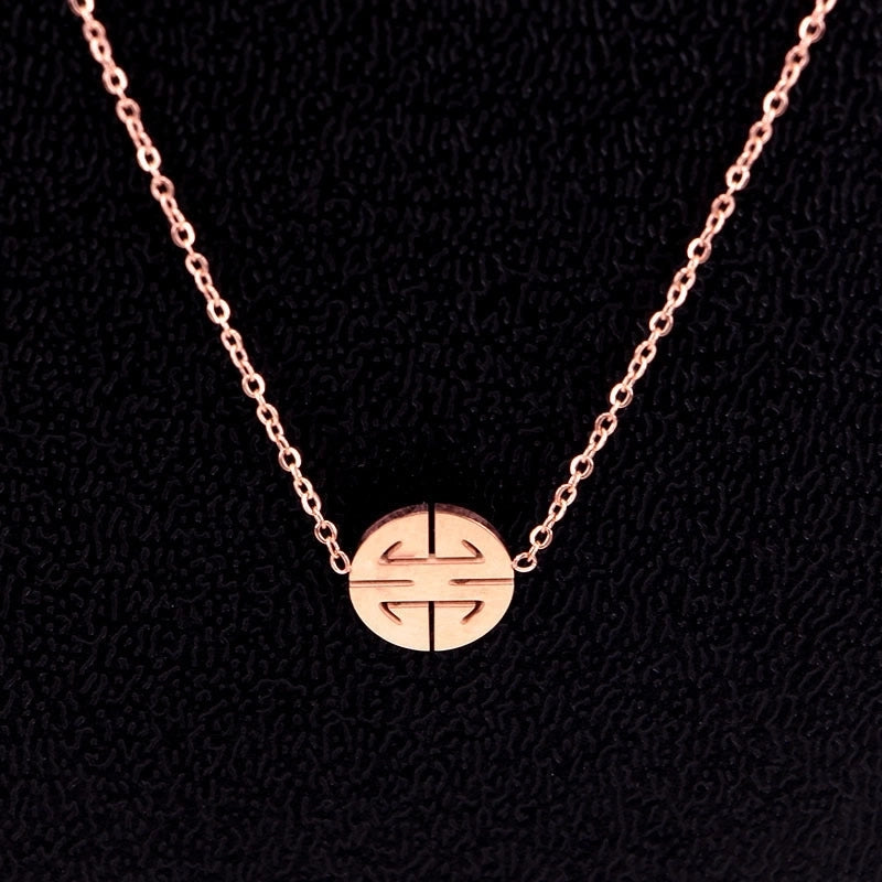 Fashion Geometric Titanium Steel Copper Plating Artificial Diamond Necklace