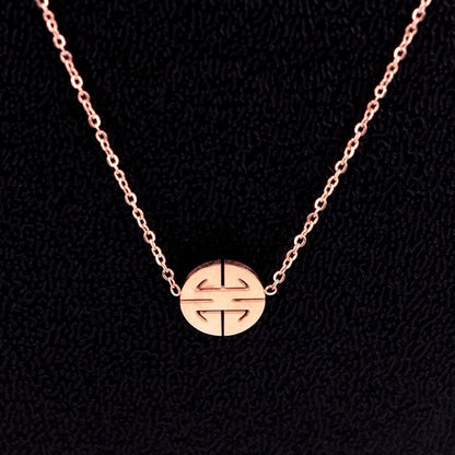 Fashion Geometric Titanium Steel Copper Plating Artificial Diamond Necklace