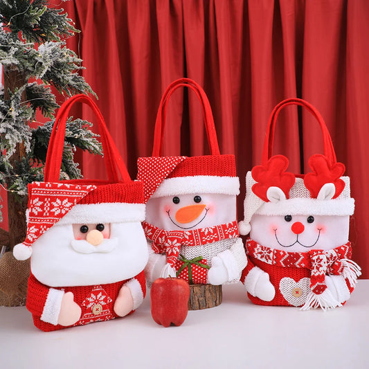 Christmas Gift Bag Christmas Eve Apple Bag Gift Bag Handbag Flip Hat Cartoon Candy Bag
