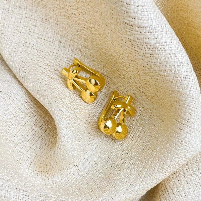 2 Pieces IG Style Water Droplets Flower Bow Knot 304 Stainless Steel 18K Gold Plated Stainless Steel Earrings