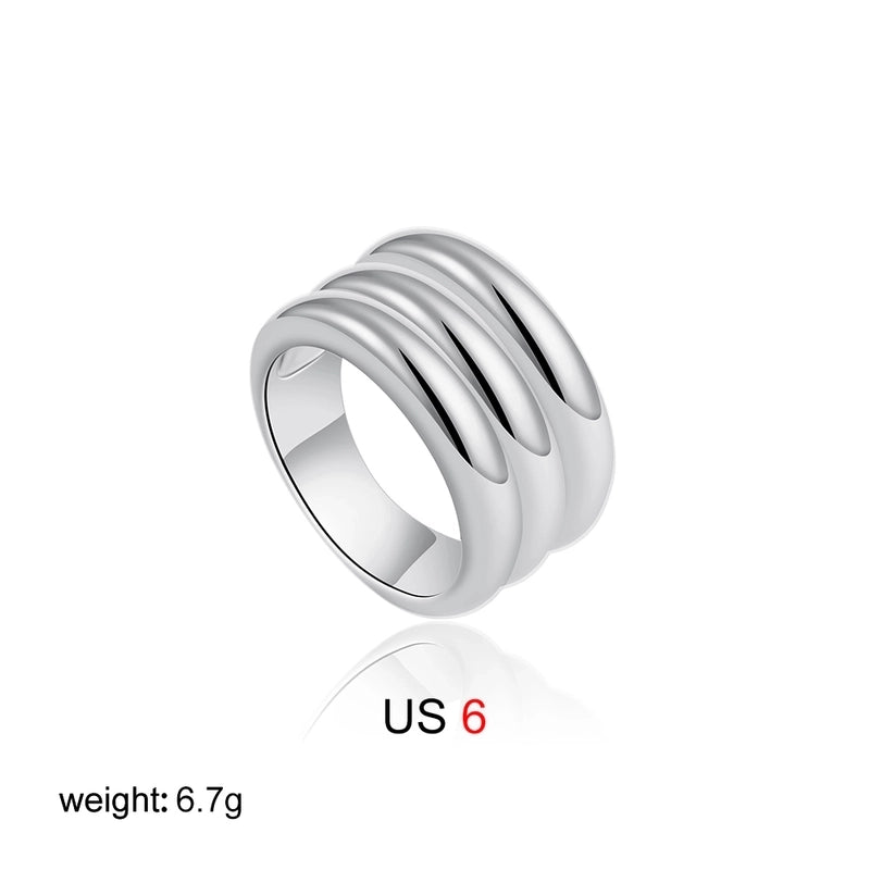 IG Style Elegant Geometric Copper Mixed Metal Rings