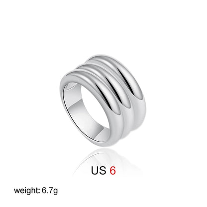 IG Style Elegant Geometric Copper Mixed Metal Rings