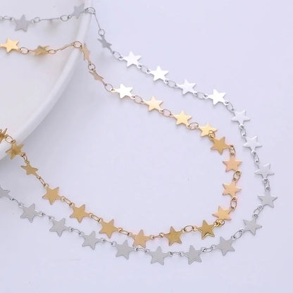 Minimalist Star 304 Stainless Steel 18K Gold Plated Plating Chain Choker