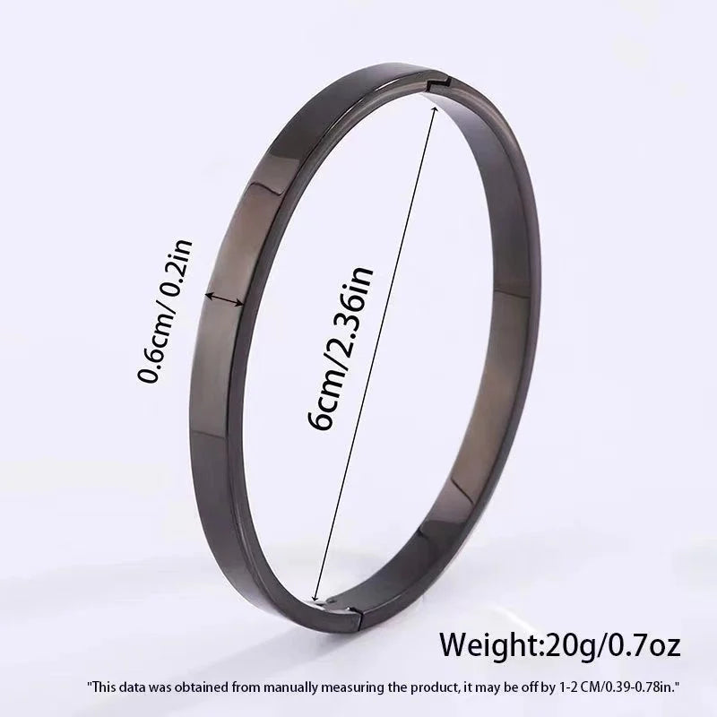 Minimalist Solid Color 304 Stainless Steel 18K Gold Plated Bangle In Bulk