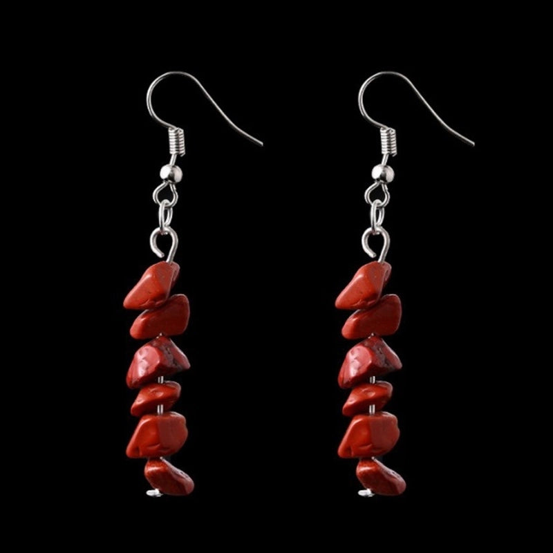 Fashion Irregular Natural Stone Handmade Drop Earrings 1 Pair