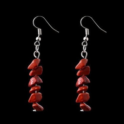 Fashion Irregular Natural Stone Handmade Drop Earrings 1 Pair