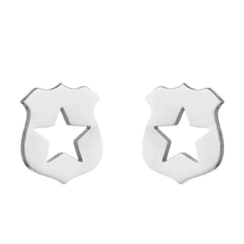 1 Pair Halloween Fashion Smile Face Star Skull Plating Hollow Out Stainless Steel Ear Studs
