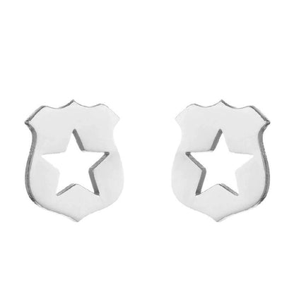 1 Pair Halloween Fashion Smile Face Star Skull Plating Hollow Out Stainless Steel Ear Studs