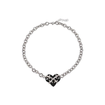Fashion Heart Shape Alloy Titanium Steel Plating Rhinestones Artificial Pearls Women\'S Bracelets