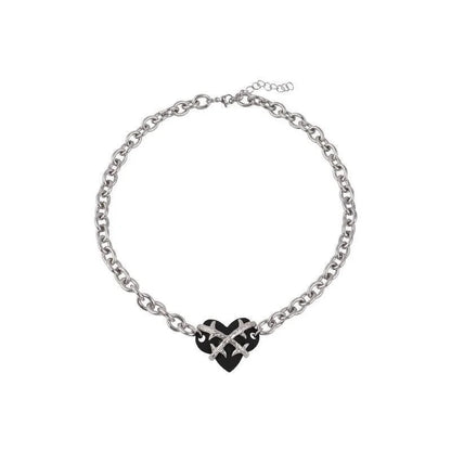 Fashion Heart Shape Alloy Titanium Steel Plating Rhinestones Artificial Pearls Women\'S Bracelets