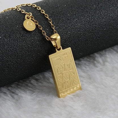 Fashion Square Constellation 304 Stainless Steel 18K Gold Plated Plating Stainless Steel Necklaces