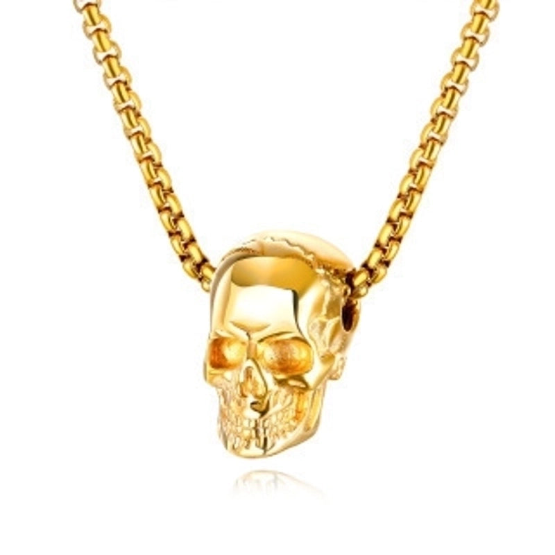 Fashion Skull Titanium Steel Plating Halloween Unisex Pendant Necklace