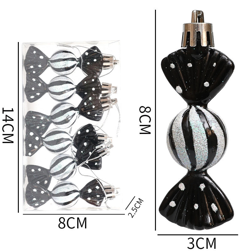 Christmas Mini Round Candy Ornaments Christmas Tree Ornaments Electroplating Plastic Painted Ball Candy Hanging Props