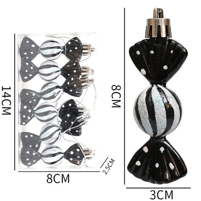 Christmas Mini Round Candy Ornaments Christmas Tree Ornaments Electroplating Plastic Painted Ball Candy Hanging Props