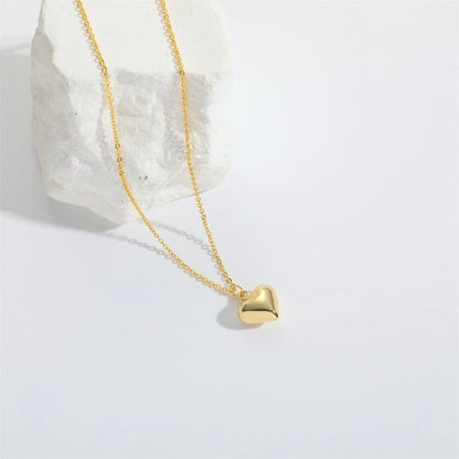 Copper 14K Gold Plated Star Heart Shape Pendant Necklace