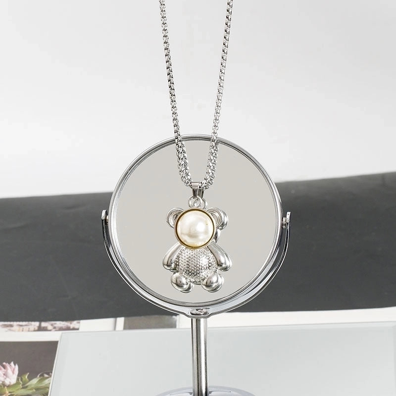 Hip-hop Animal Cartoon Character Alloy Titanium Steel Pendant Necklace In Bulk