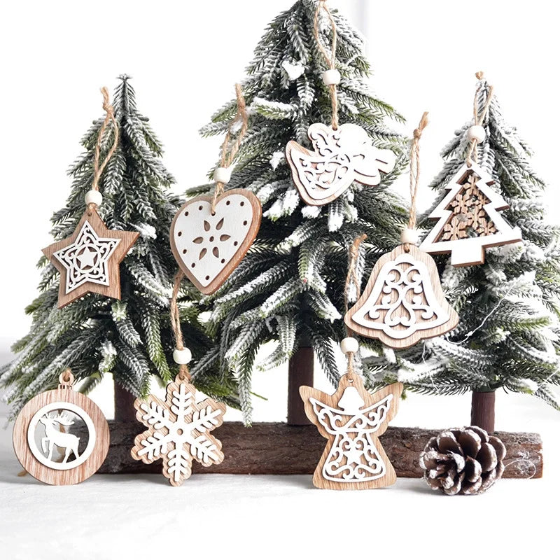 Christmas Sweet IG Style Bell Snowflake Elk Wood Festival Street Hanging Ornaments