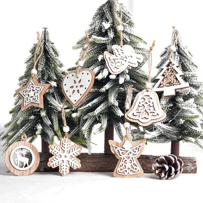 Christmas Sweet IG Style Bell Snowflake Elk Wood Festival Street Hanging Ornaments