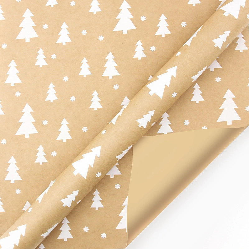 Christmas Cute Snowflake Elk Kraft Paper Party Gift Wrapping Supplies