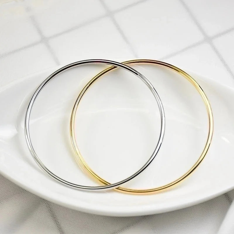 Minimalist Solid Color Stainless Steel Bangle In Bulk