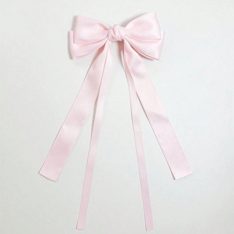 Sweet Girl Bow Ribbon Hairpin Japanese And Korean Style Simple High Sense Back Head Hairpin Internet Celebrity Hair Accessories