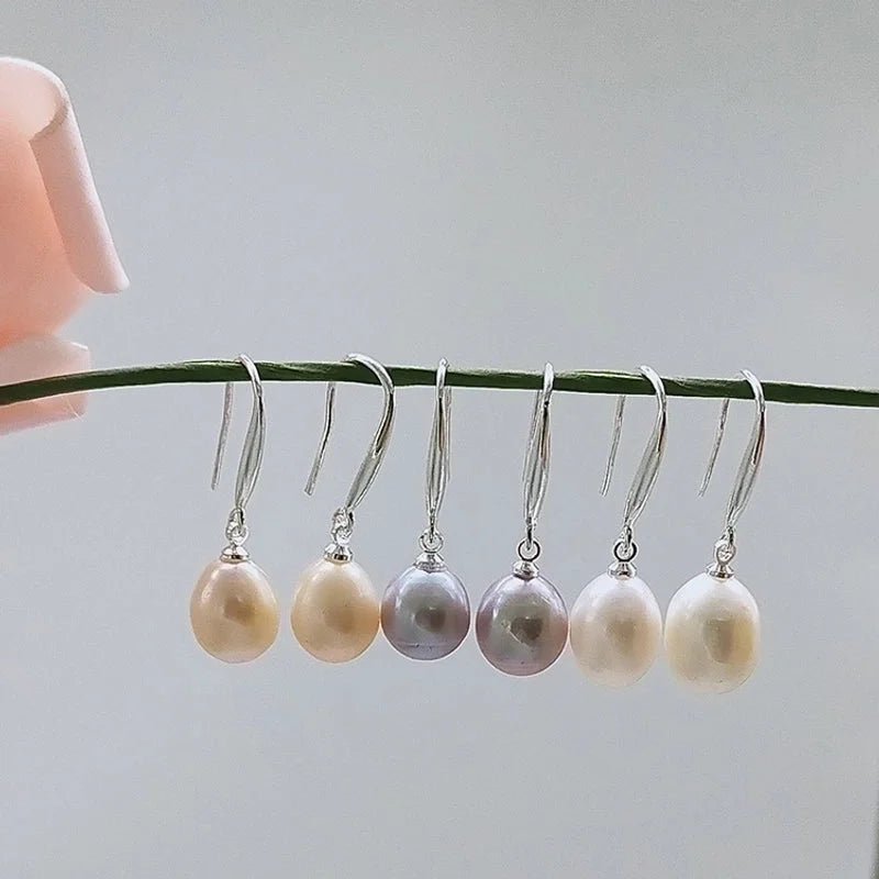 1 Pair Retro Water Droplets Freshwater Pearl Drop Earrings