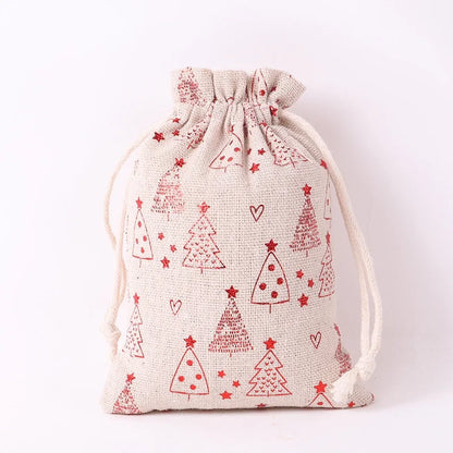 Christmas Apple Bag 24 Bronzing Linen Advent Calendar Gift Hanging Bag Christmas Apple Packaging Bag