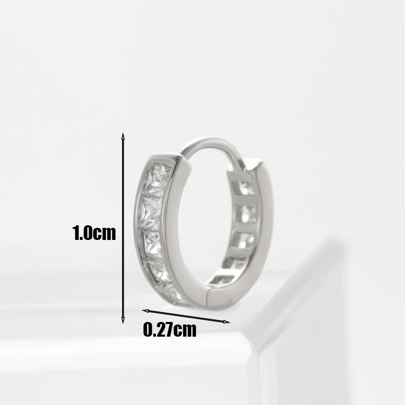 Fashion Flower Inlaid Zircon Copper Earrings