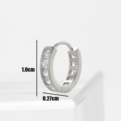 Fashion Flower Inlaid Zircon Copper Earrings