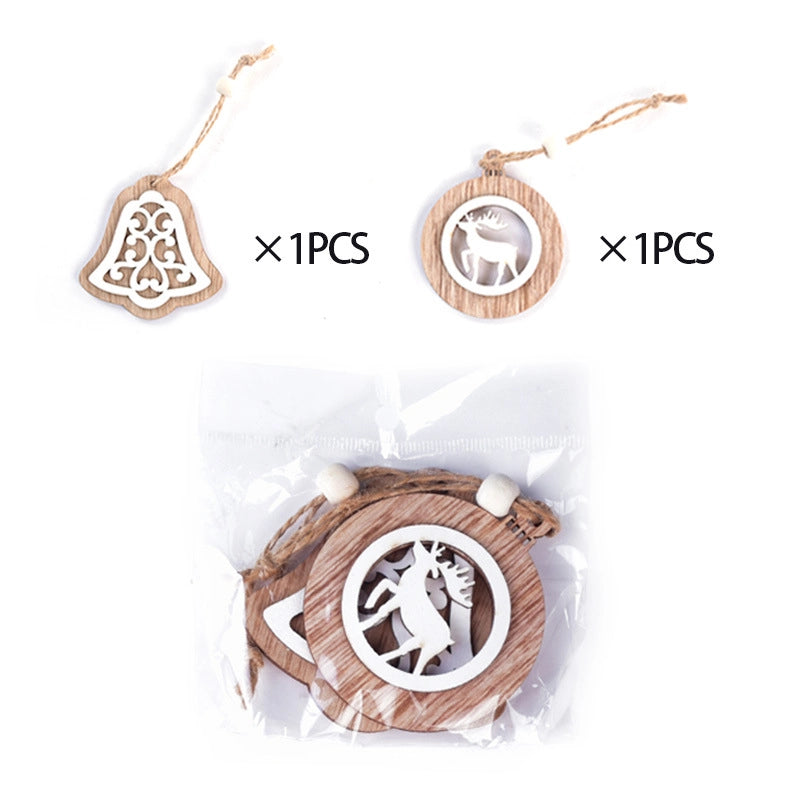 Christmas Sweet IG Style Bell Snowflake Elk Wood Festival Street Hanging Ornaments
