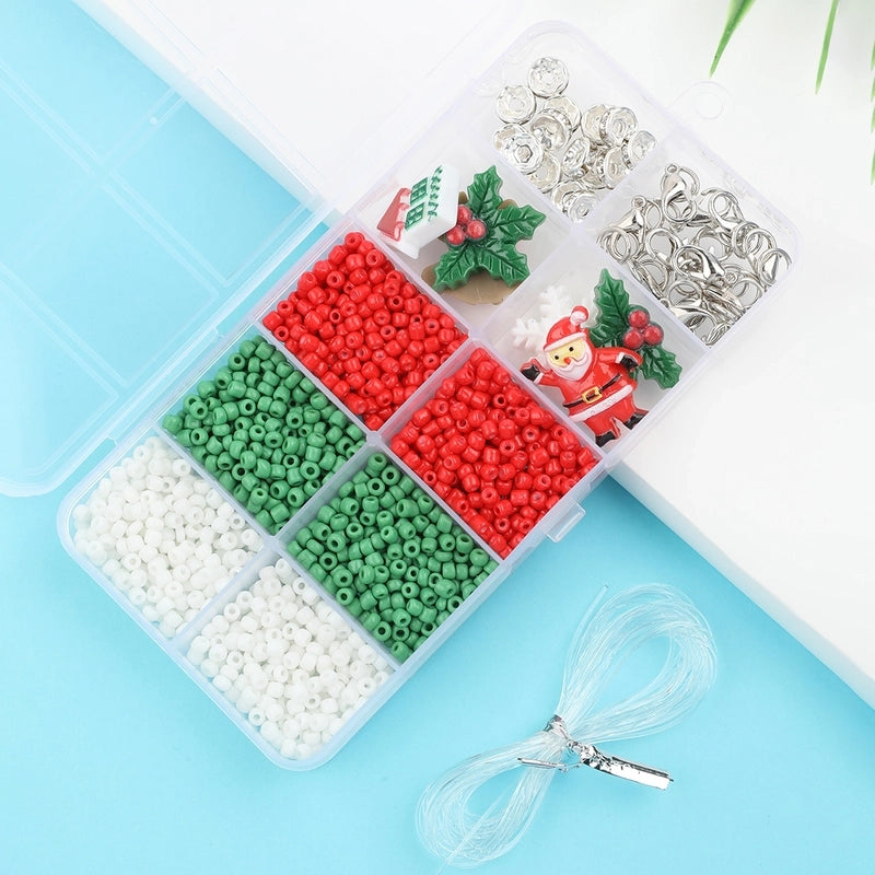 See Detail Page-[15 Books In A Box] Rainbow Horse Keychain Box Synthetic Resin Glass Soft Clay Santa Claus Snowman Jewelry Accessories