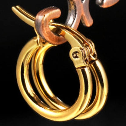 Classic Style Titanium Steel Hypoallergenic Circle Earrings