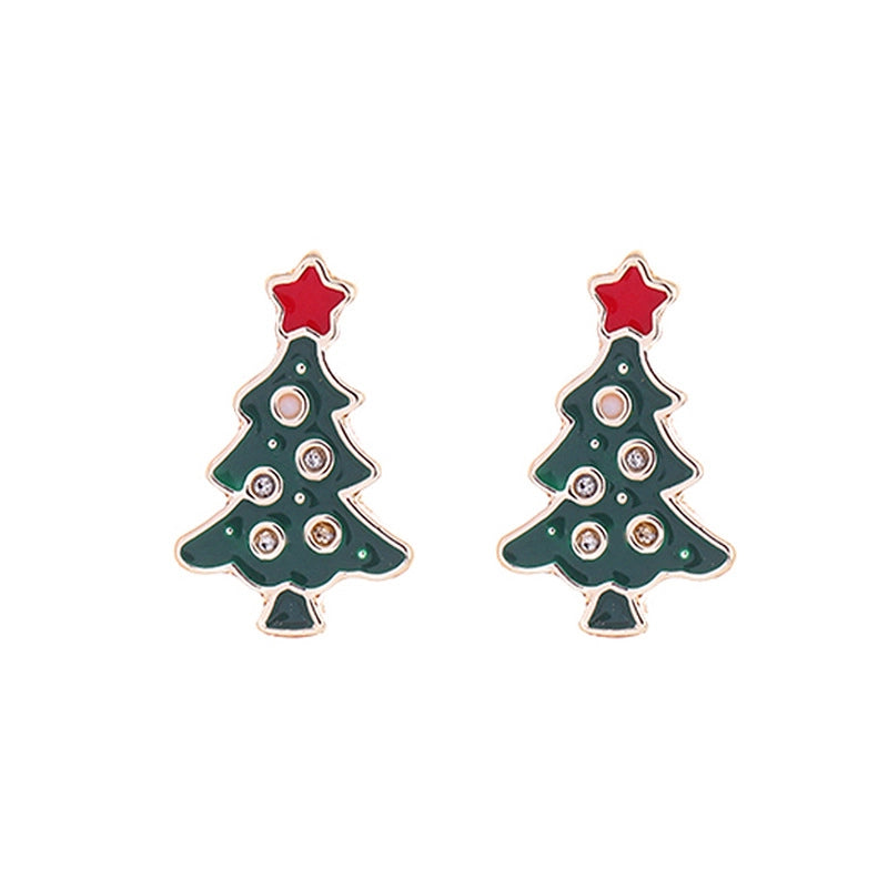 Christmas Cute Minimalist Christmas Tree Santa Claus Snowman Alloy Party Festival