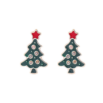 Christmas Cute Minimalist Christmas Tree Santa Claus Snowman Alloy Party Festival