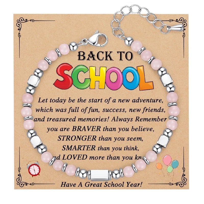 Minimalist Classic Style Round 304 Stainless Steel Natural Stone Bracelets In Bulk