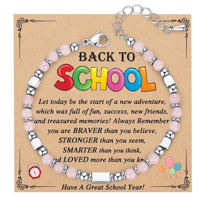 Minimalist Classic Style Round 304 Stainless Steel Natural Stone Bracelets In Bulk