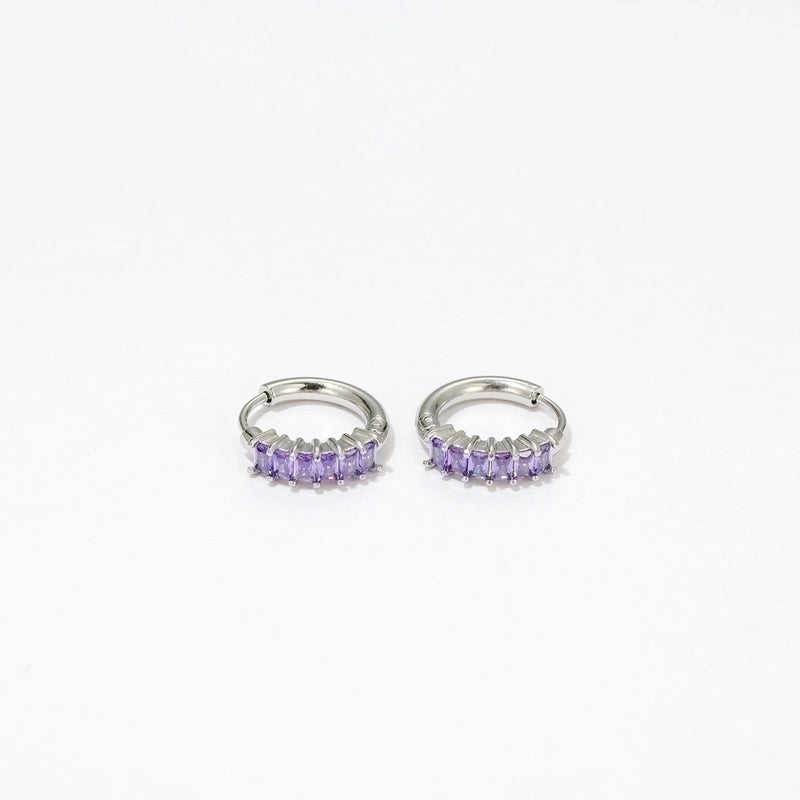 1 Pair Minimalist Geometric Plating Inlay 304 Stainless Steel Zircon Earrings