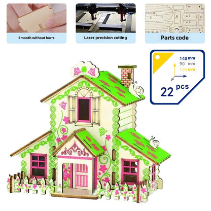 Stall Supply Children's Wooden 3D Puzzle Adult Puzzle Christmas Building Handmade Educational Model Toy