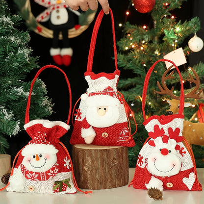 Christmas Gift Bag Candy Bag Christmas Decoration Burlap Santa Claus Apple Bag Gift Bag