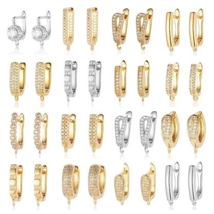 1 Pair Minimalist Solid Color Inlay Copper Zircon Earrings