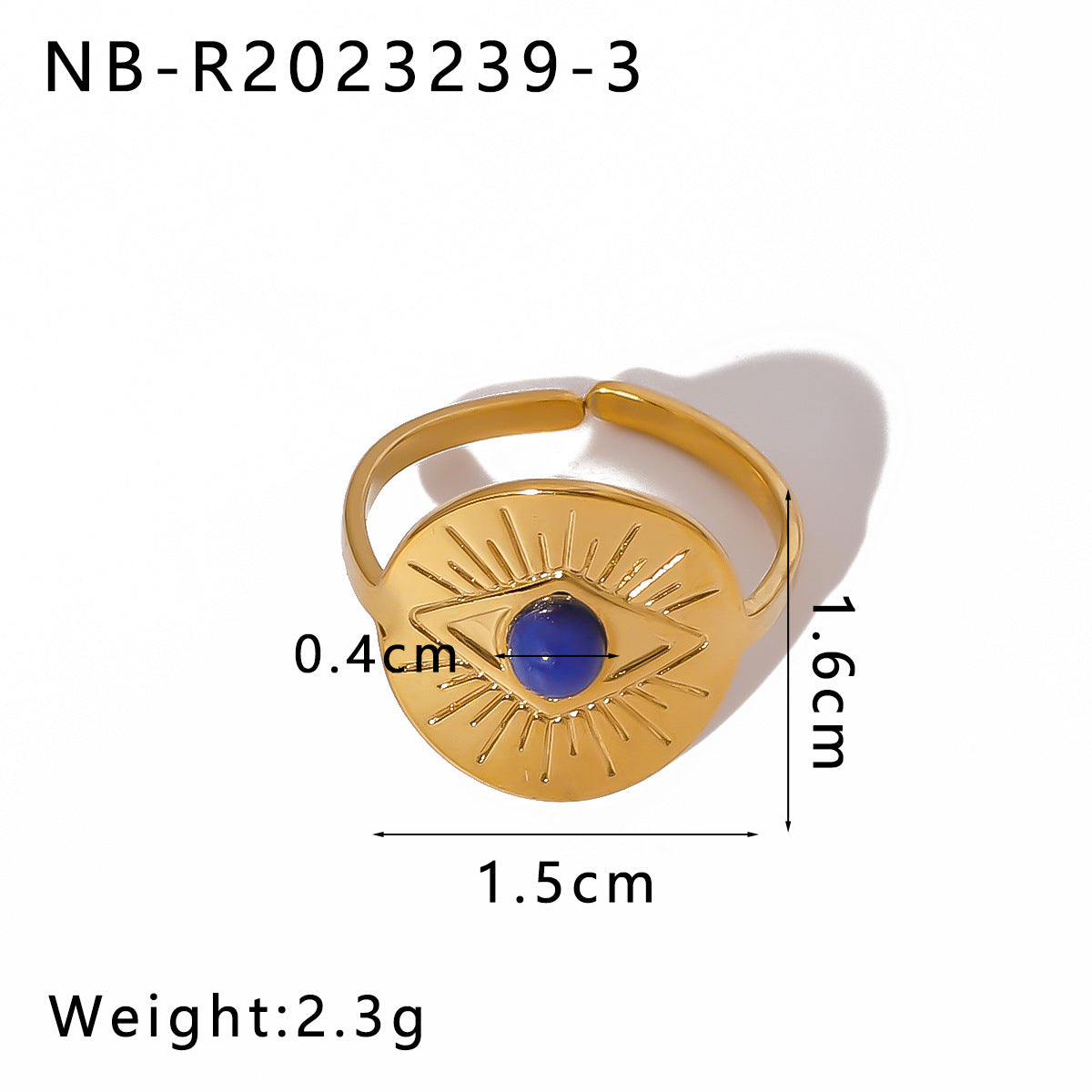 Open Ring IG Style Natural Stone Geometric Stainless Steel Electroplating Rings