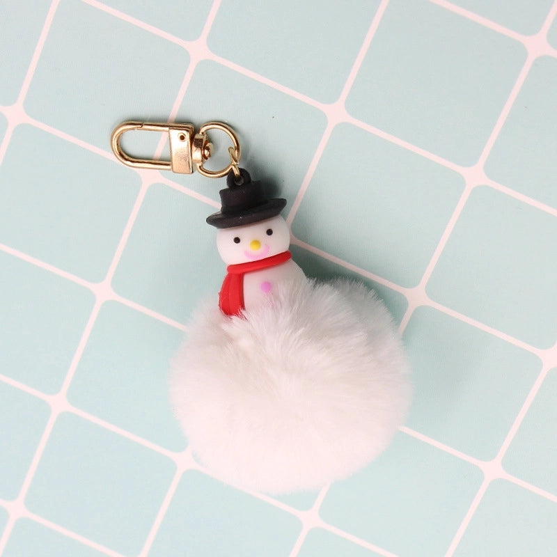 Cute Christmas Tree Santa Claus Snowman Polyester Silica Gel Christmas Unisex Bag Pendant Keychain