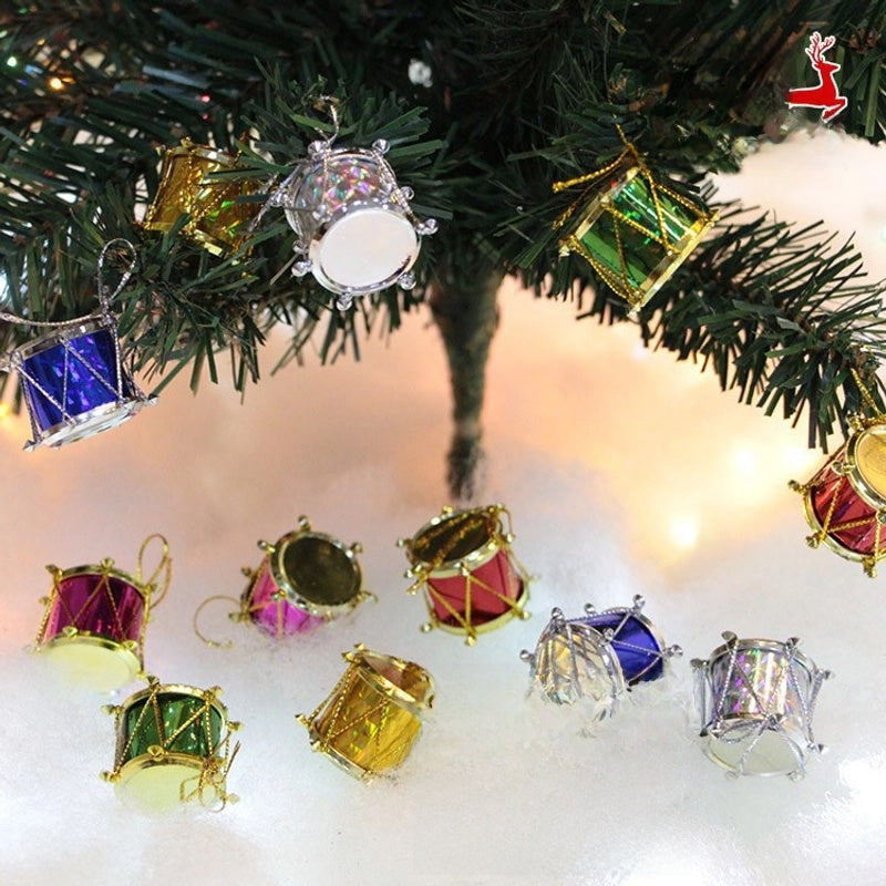 Cross-border Christmas Decorations Christmas Tree Pendant Snowflake Hanging Ball Pine Cone Gift Bag Christmas Old Man Small Drum Butterfly