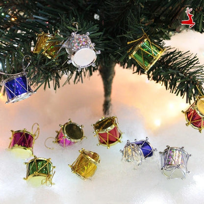 Cross-border Christmas Decorations Christmas Tree Pendant Snowflake Hanging Ball Pine Cone Gift Bag Christmas Old Man Small Drum Butterfly