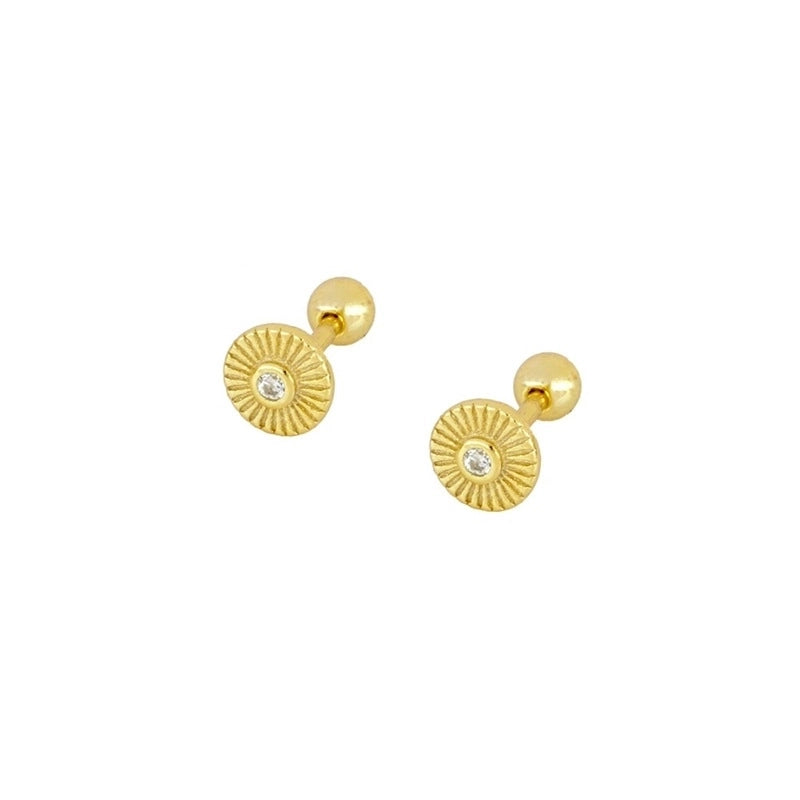 1 Pair IG Style U Shape Geometric Inlay Copper Zircon Gold Plated Ear Cuffs Earrings