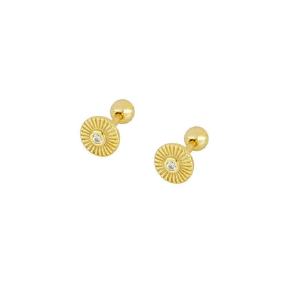 1 Pair IG Style U Shape Geometric Inlay Copper Zircon Gold Plated Ear Cuffs Earrings