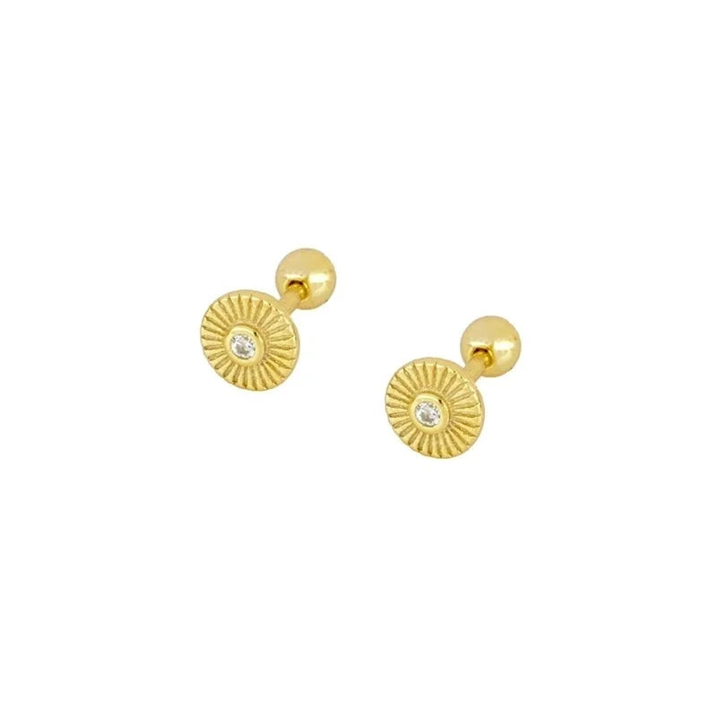 1 Pair IG Style U Shape Geometric Inlay Copper Zircon Gold Plated Ear Cuffs Earrings