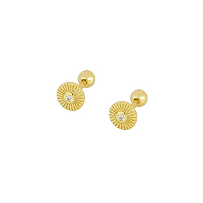 1 Pair IG Style U Shape Geometric Inlay Copper Zircon Gold Plated Ear Cuffs Earrings