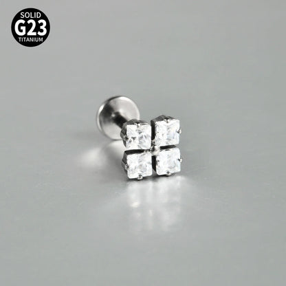 2 Pieces 3 Pieces Lip Rings Casual Elegant Vacation Triangle Flower G23 Titanium Zircon Zircon 18K Gold Plated Lip Rings Ear Cartilage Rings & Studs